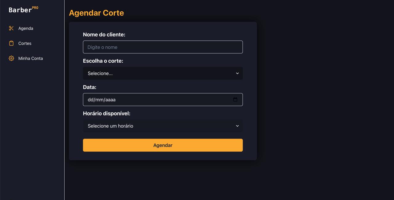 Tela de agendamento